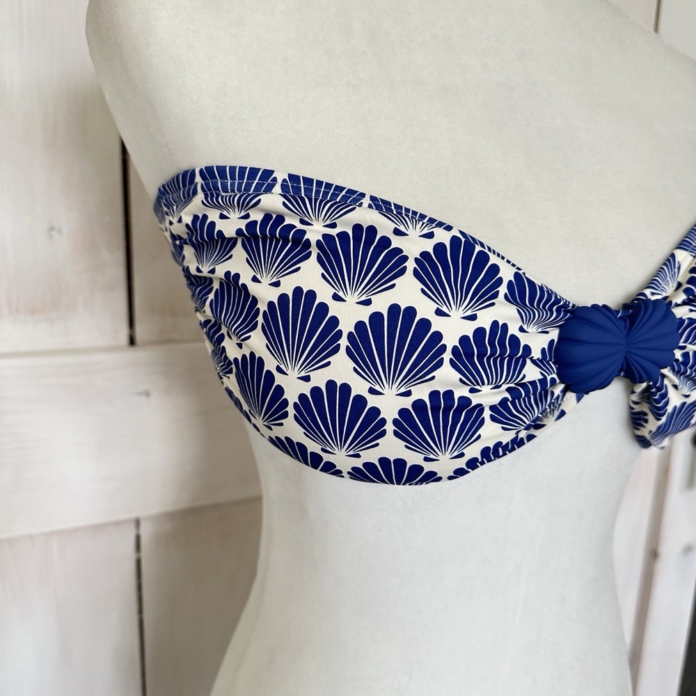 Kate Spade New York Shell Print Bandeau Bikini Swim Top Size Large MSRP $110 NWT - Picture 5 of 12